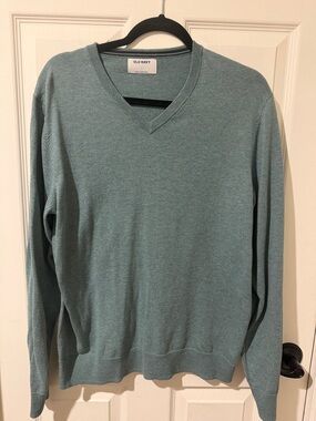 Old Navy Men's V-Neck Sweater in Teal Green